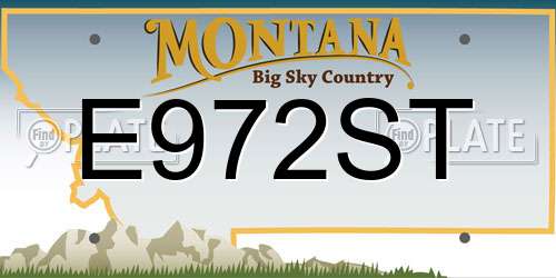 E972ST Montana License Plate