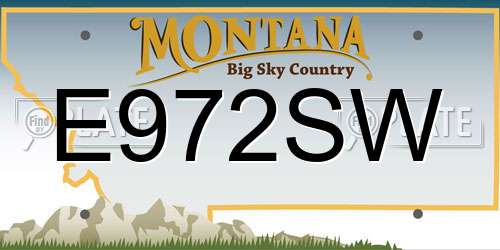 E972SW Montana License Plate