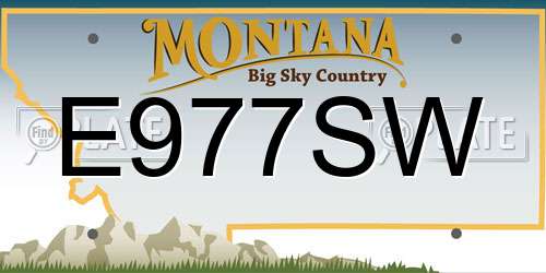 E977SW Montana License Plate