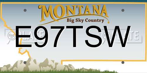 E97TSW Montana License Plate