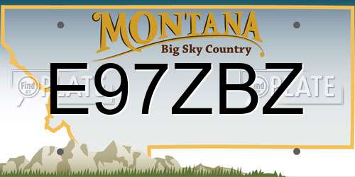 E97ZBZ Montana License Plate