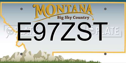 E97ZST Montana License Plate