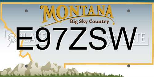 E97ZSW Montana License Plate