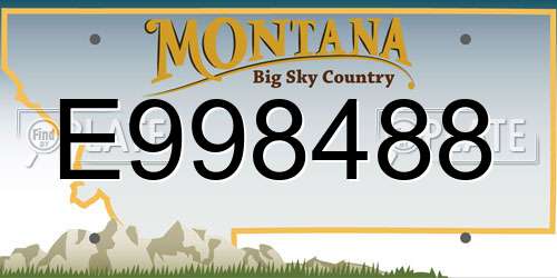 E998488 Montana License Plate