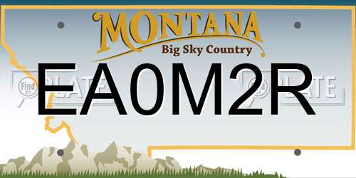 EA0M2R Montana License Plate