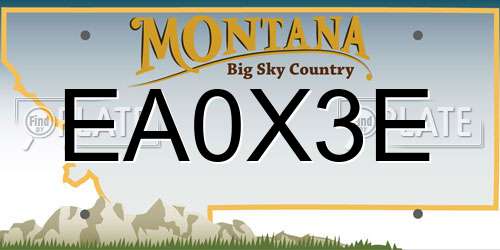EA0X3E Montana License Plate