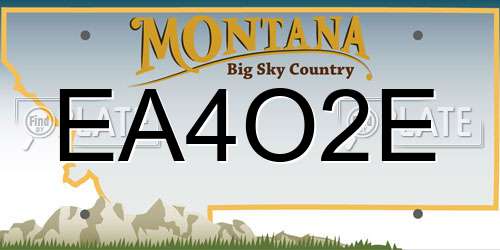 EA4O2E Montana License Plate
