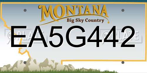 EA5G442 Montana License Plate