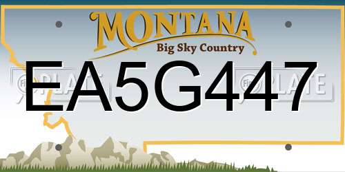 EA5G447 Montana License Plate