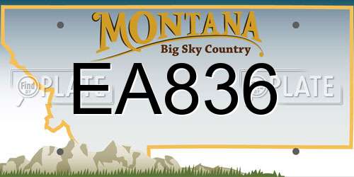 EA836 Montana License Plate