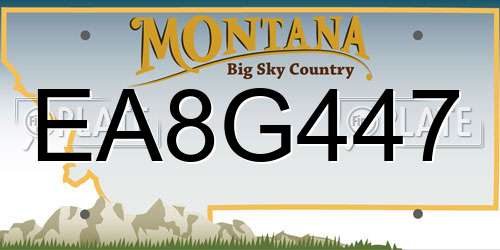 EA8G447 Montana License Plate