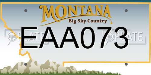 EAA073 Montana License Plate