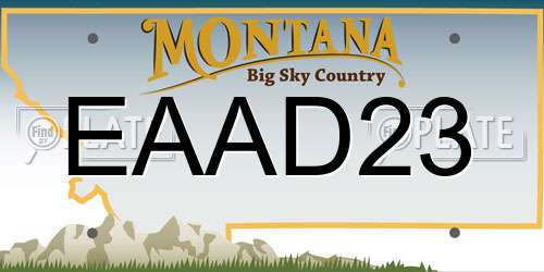EAAD23 Montana License Plate