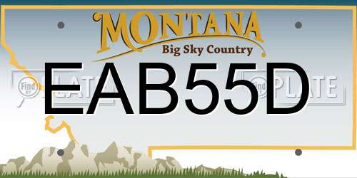 EAB55D Montana License Plate