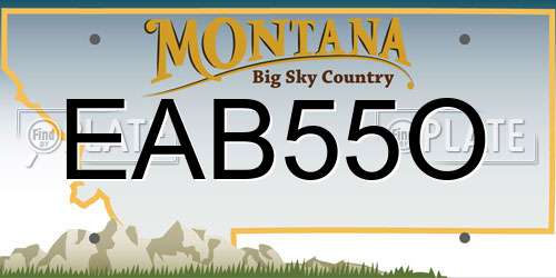 EAB55O Montana License Plate