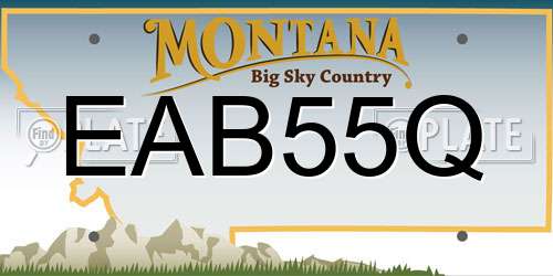 EAB55Q Montana License Plate
