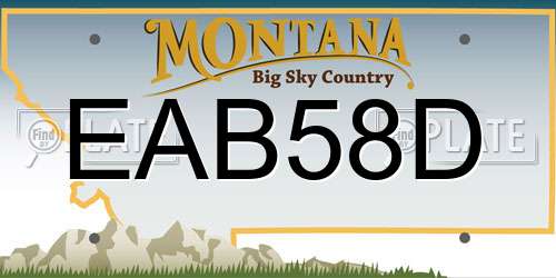 EAB58D Montana License Plate