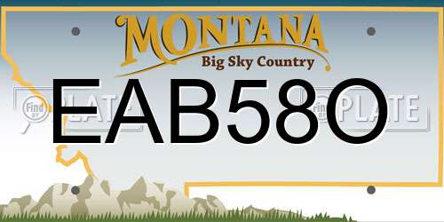 EAB58O Montana License Plate