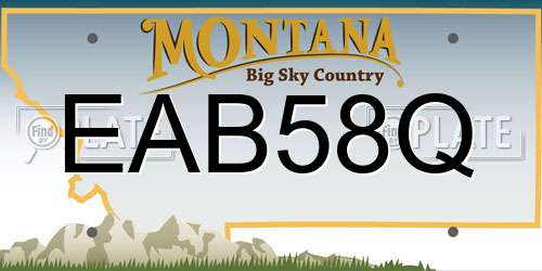EAB58Q Montana License Plate