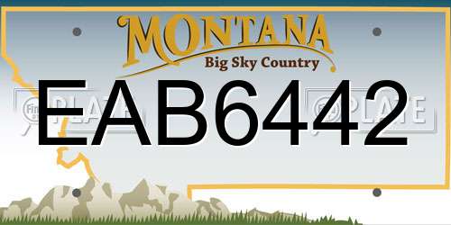 EAB6442 Montana License Plate