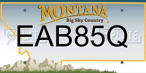 EAB85Q Montana License Plate
