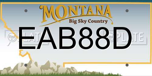 EAB88D Montana License Plate