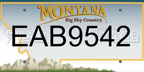 EAB9542 Montana License Plate