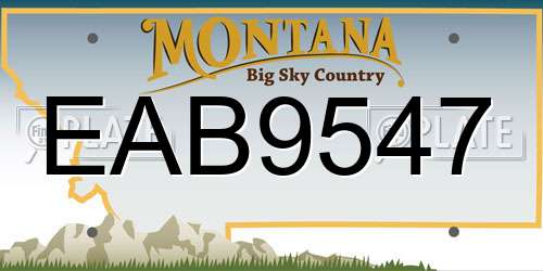 EAB9547 Montana License Plate