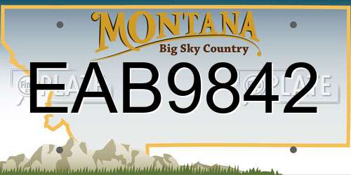 EAB9842 Montana License Plate