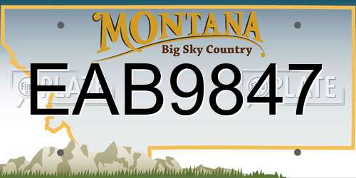 EAB9847 Montana License Plate