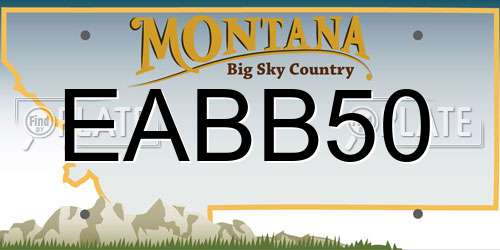 EABB50 Montana License Plate