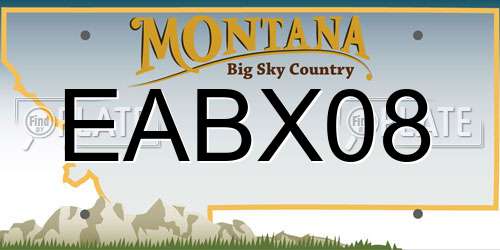 EABX08 Montana License Plate