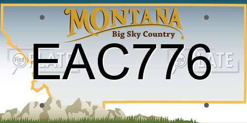 EAC776 Montana License Plate