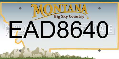 EAD8640 Montana License Plate