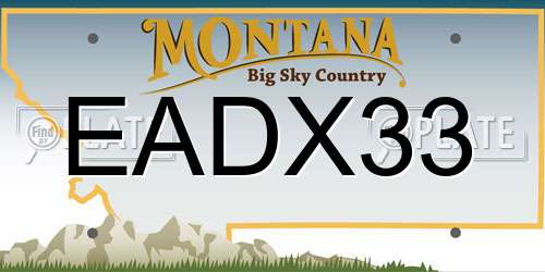 EADX33 Montana License Plate