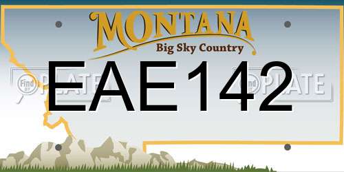 EAE142 Montana License Plate