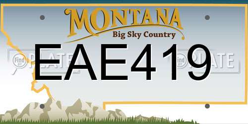 EAE419 Montana License Plate