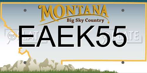 EAEK55 Montana License Plate