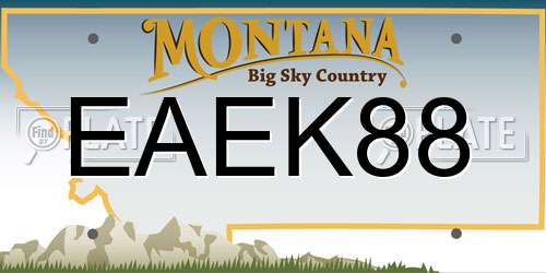 EAEK88 Montana License Plate