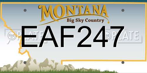 EAF247 Montana License Plate