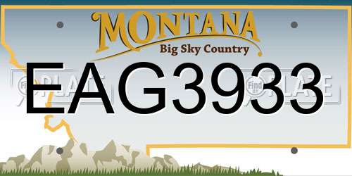 EAG3933 Montana License Plate