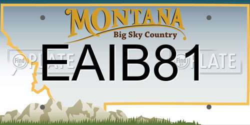 EAIB81 Montana License Plate