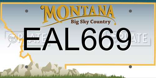 EAL669 Montana License Plate