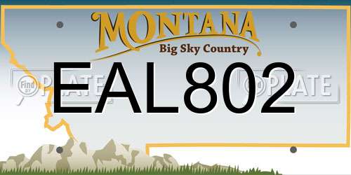 EAL802 Montana License Plate