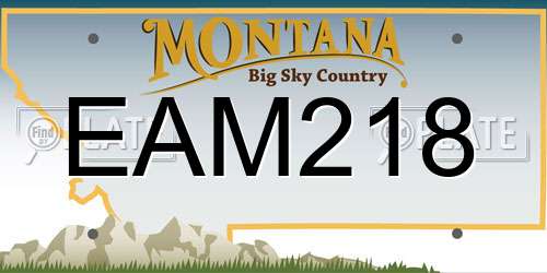 EAM218 Montana License Plate