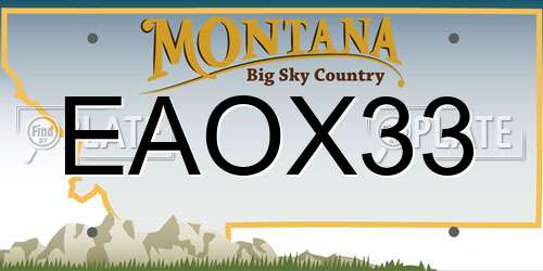 EAOX33 Montana License Plate