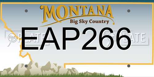 EAP266 Montana License Plate