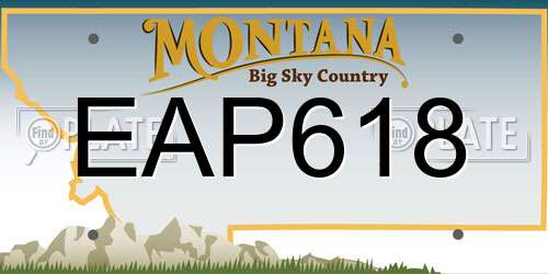 EAP618 Montana License Plate