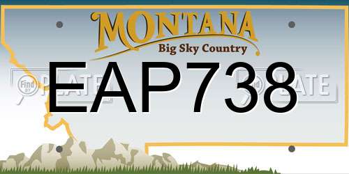 EAP738 Montana License Plate