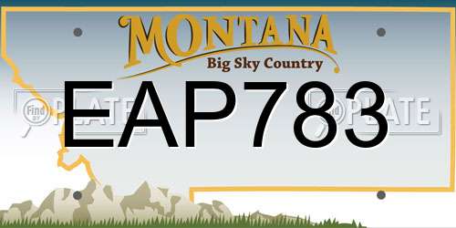 EAP783 Montana License Plate